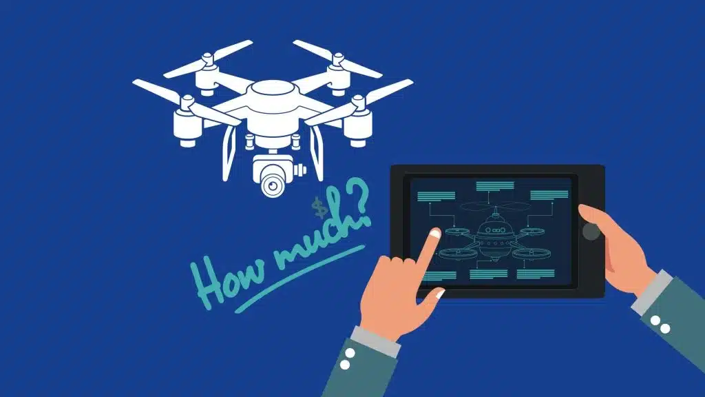 Sky Scan Surveys | Drone Surveying Costs UK (2025) A modern drone (UAV) with surveying equipment (camera/sensor) flying over a typical UK landscape